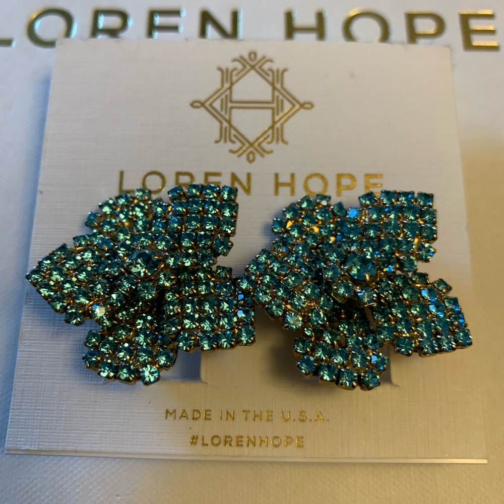 Loren Hope Blue Crystal Earrings